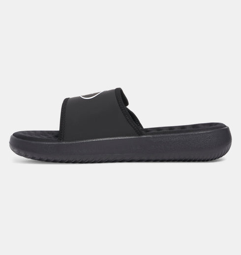 Under Armour Slide's כפכפי אנדר ארמור בצבע שחור לוגו לבן